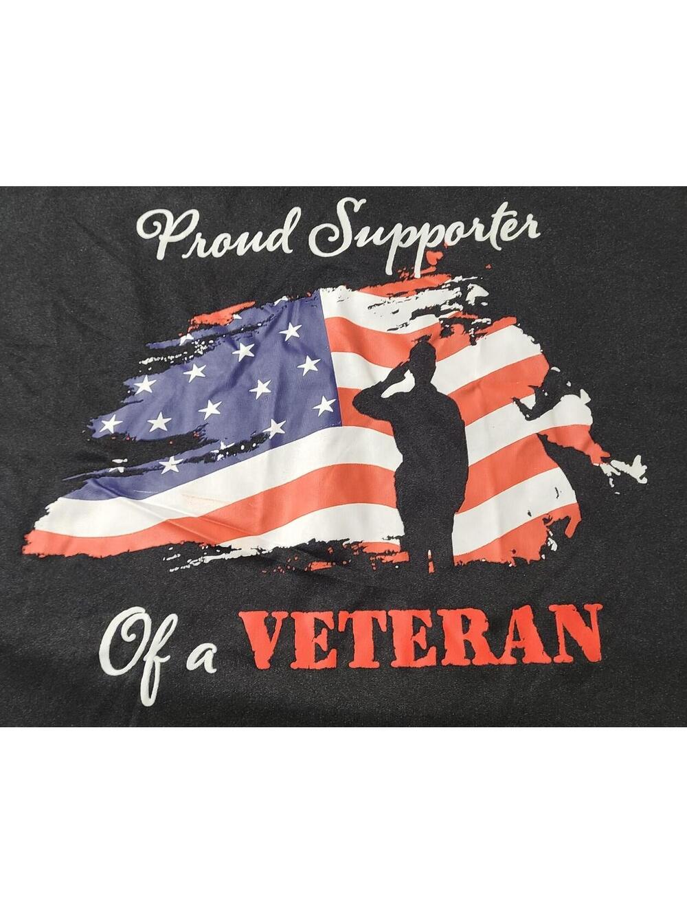 Armored Sportswear Proud Supporter Veteran Shirt Mens Sz Large USA Flag Patriot